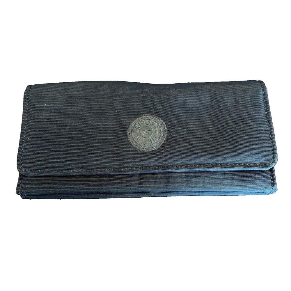 Kipling Navy Nylon Snap Tri-Fold Wallet (C6)
